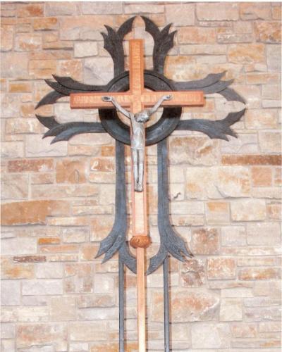 Holy Family Cross Sculpture